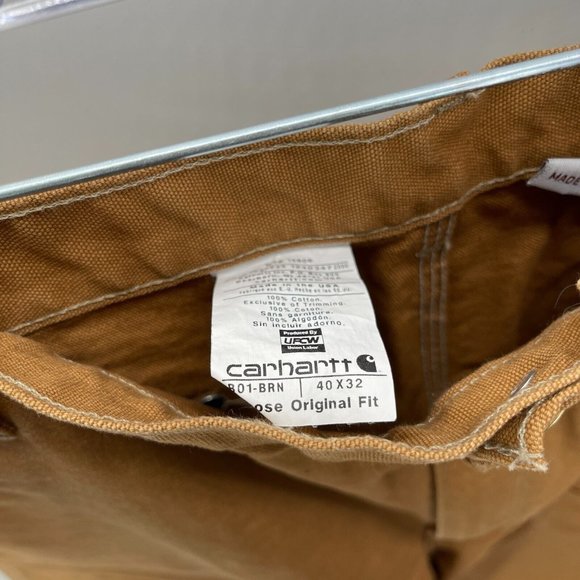 Carhartt Relaxed Fit Brown Double Knee Carpenter Pants Mens 40x32 - Picture 3 of 11